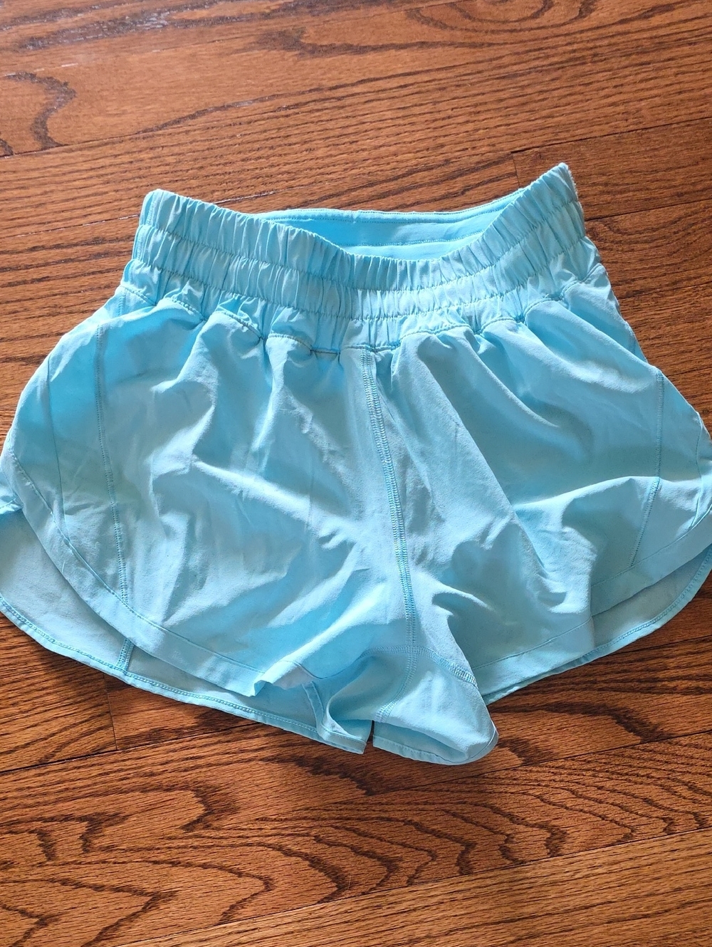 Lululemon Light Blue Women's Shorts with Elastic Waist Size 7